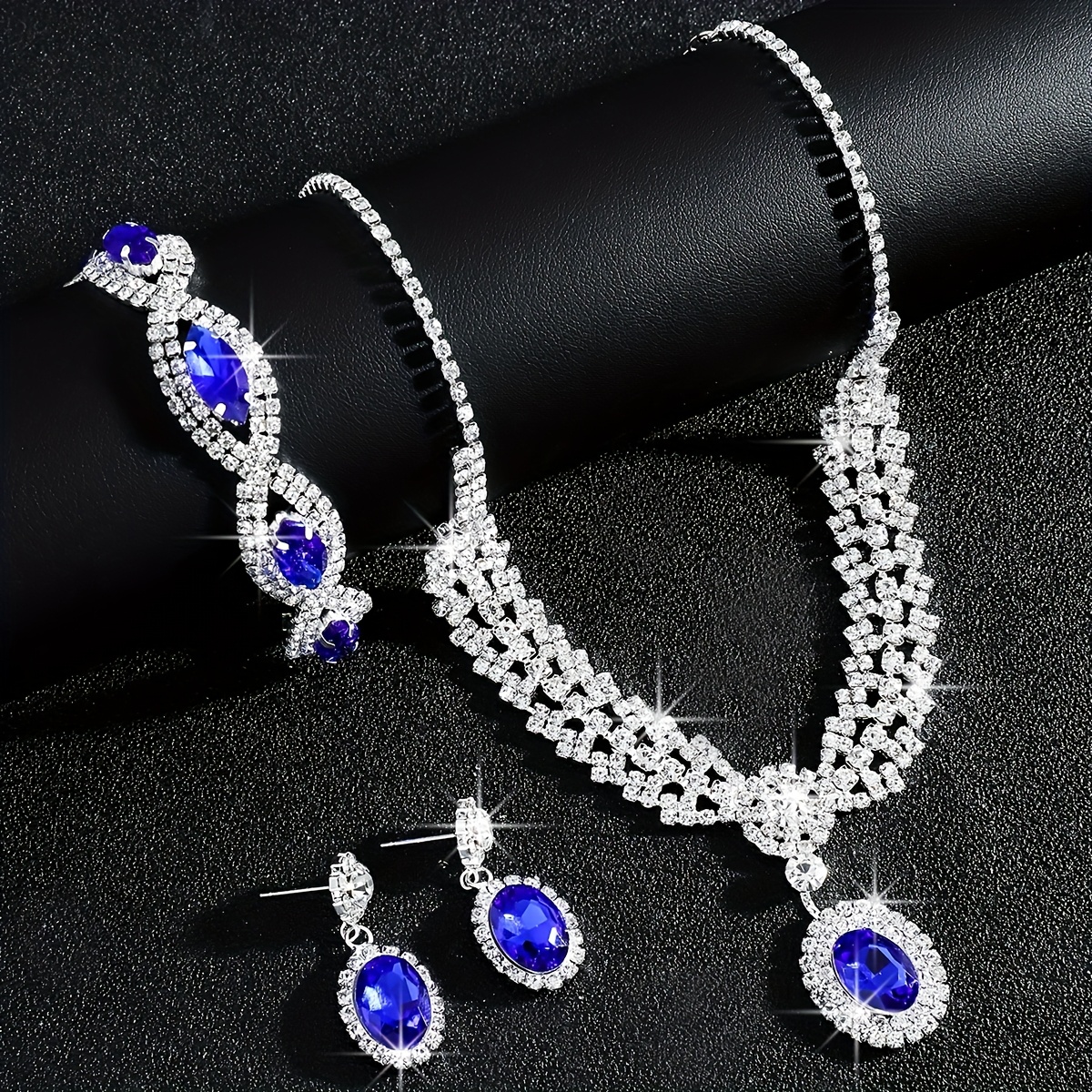 Bride Wedding Jewelry Set - Necklace, Bracelet, Earrings